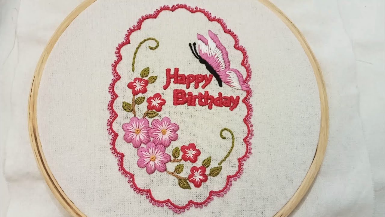 happy birthday embroidery