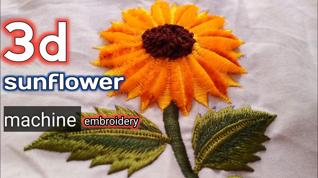 sunflower machine embroidery design