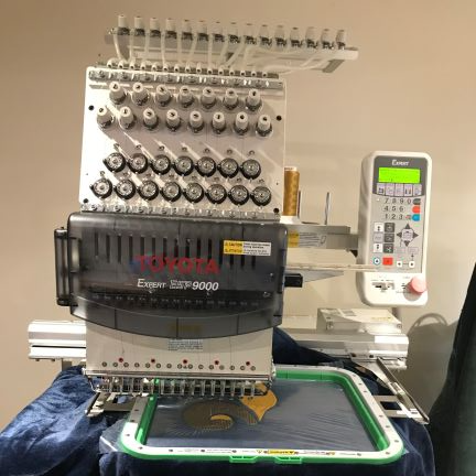 black thread embroidery