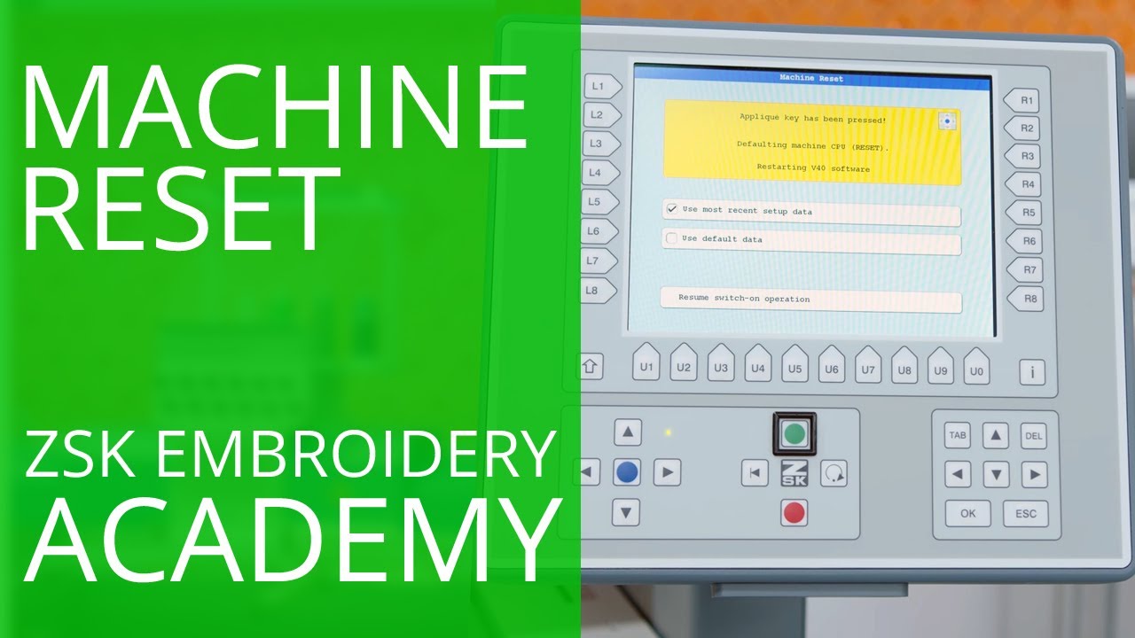 how to reset embroidery machine