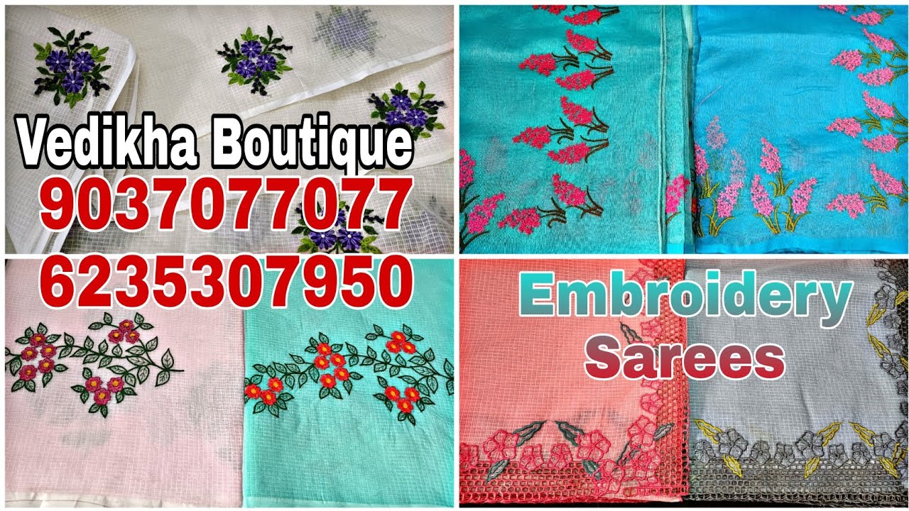 machine embroidery saree