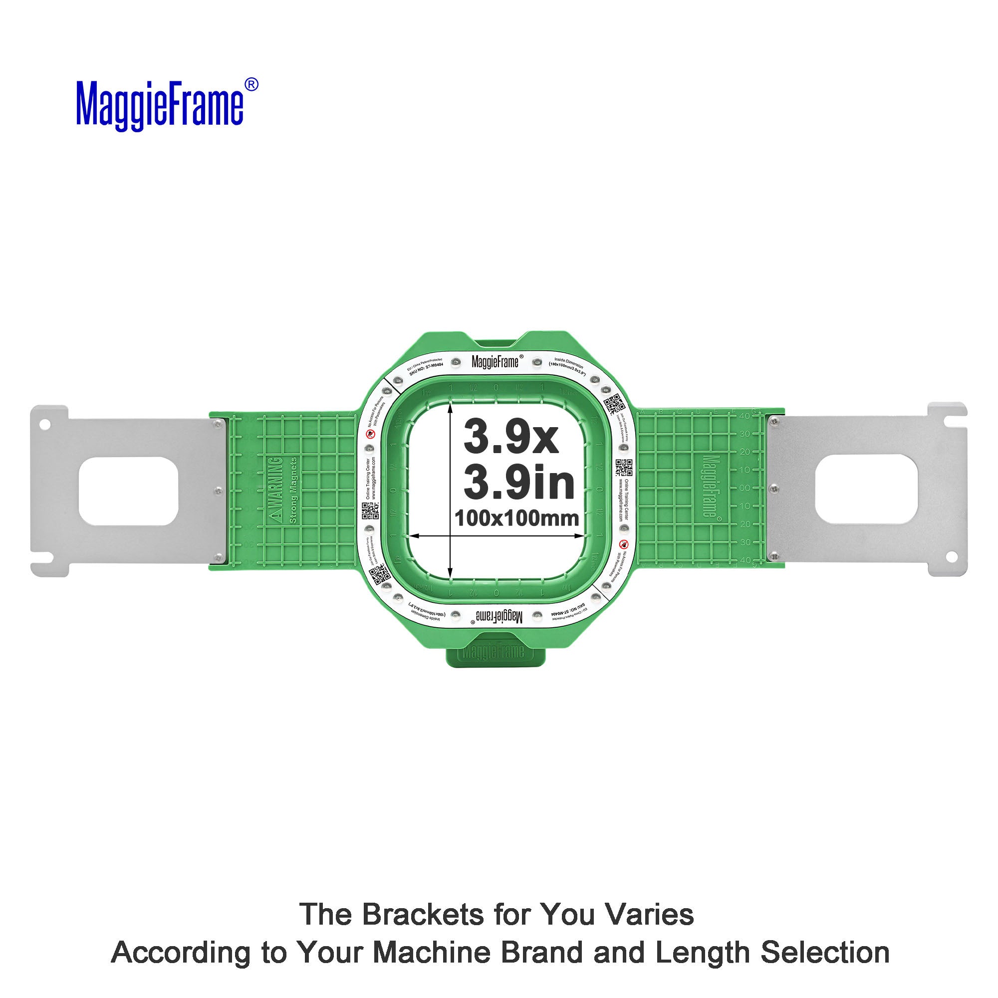 MaggieFrame 3.9x3.9 in (100x100mm) magnetic embroidery hoop for Baby lock，Brother PR,Ricoma EM1010