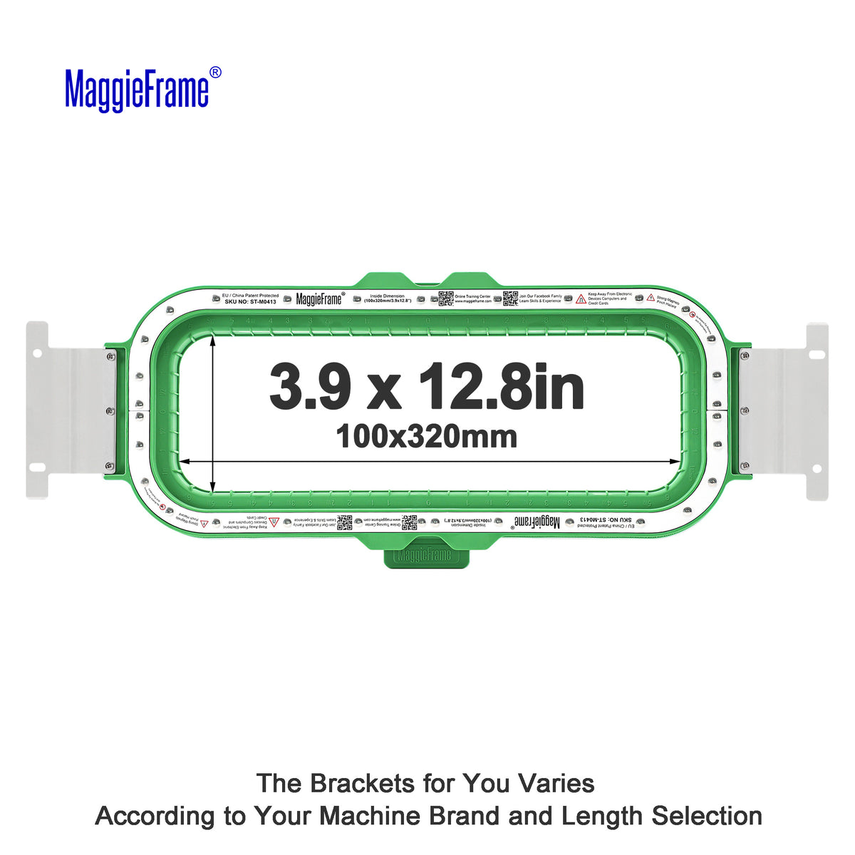 MaggieFrame 3.9x12.8in (100x320mm) magnetic embroidery hoop for Barudan