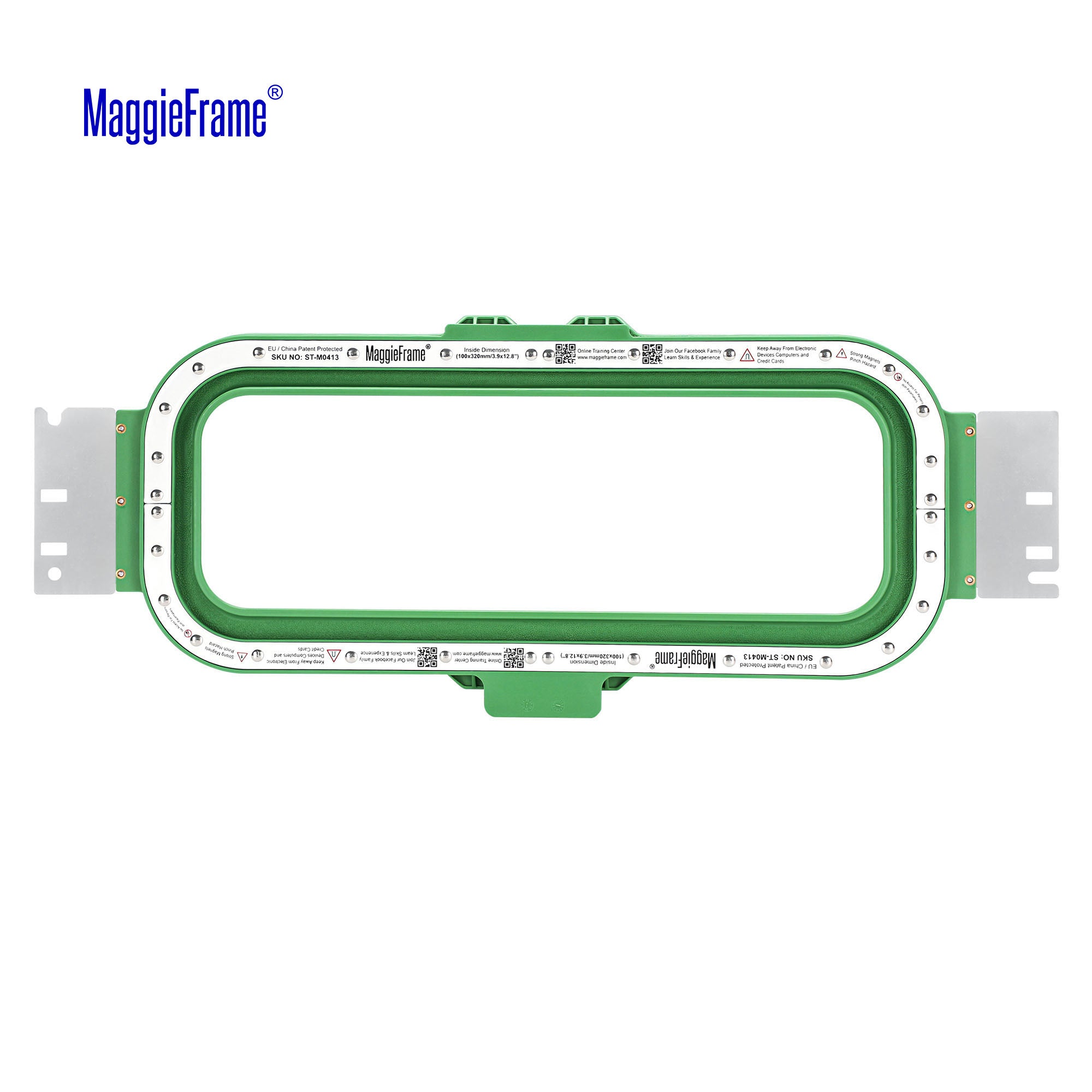 MaggieFrame 3.9x12.8 in (100x320mm) magnetic embroidery hoop – back chart
