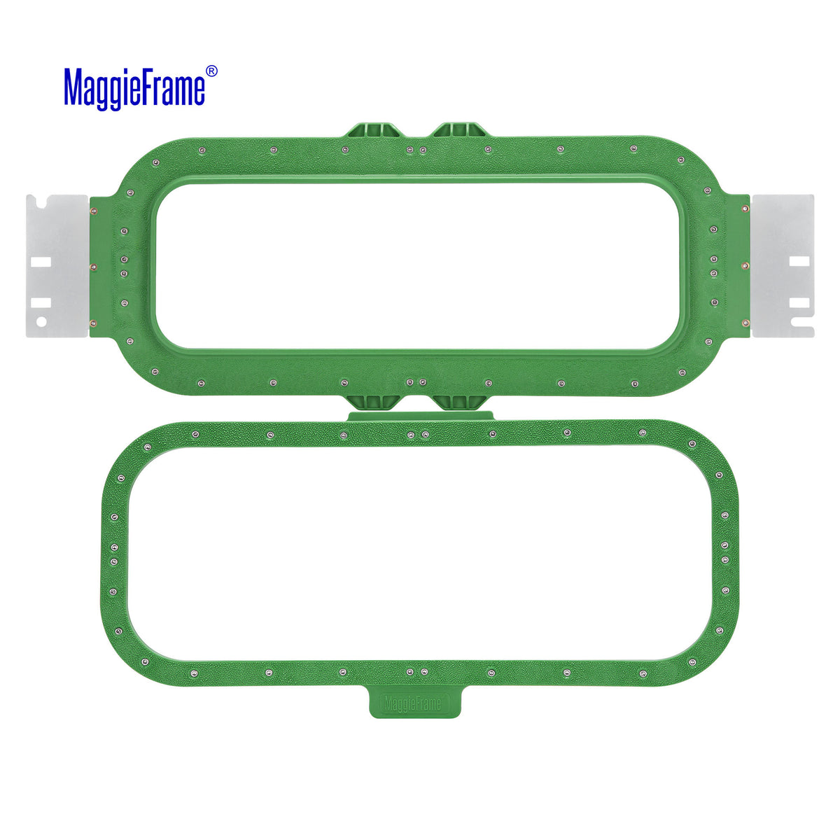 MaggieFrame 3.9x12.8 in (100x320mm) magnetic embroidery hoop – Unfolded view