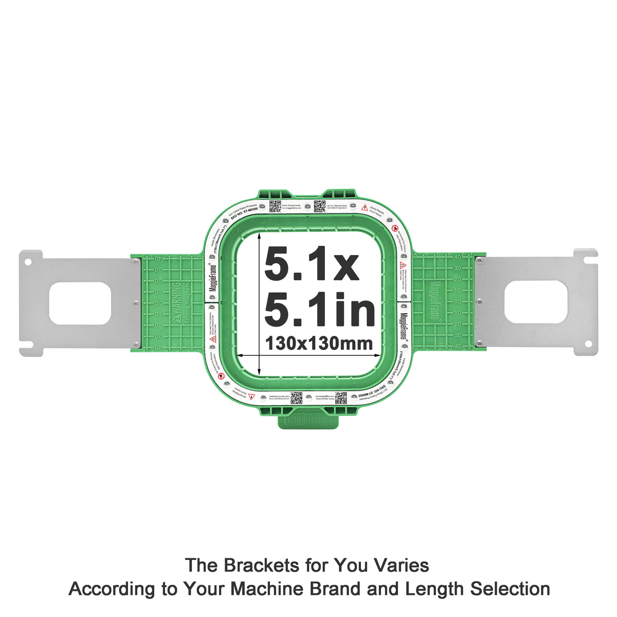 MaggieFrame 5.1x5.1 in (130x130mm) magnetic embroidery hoop for Baby lock，Brother PR,Ricoma EM1010