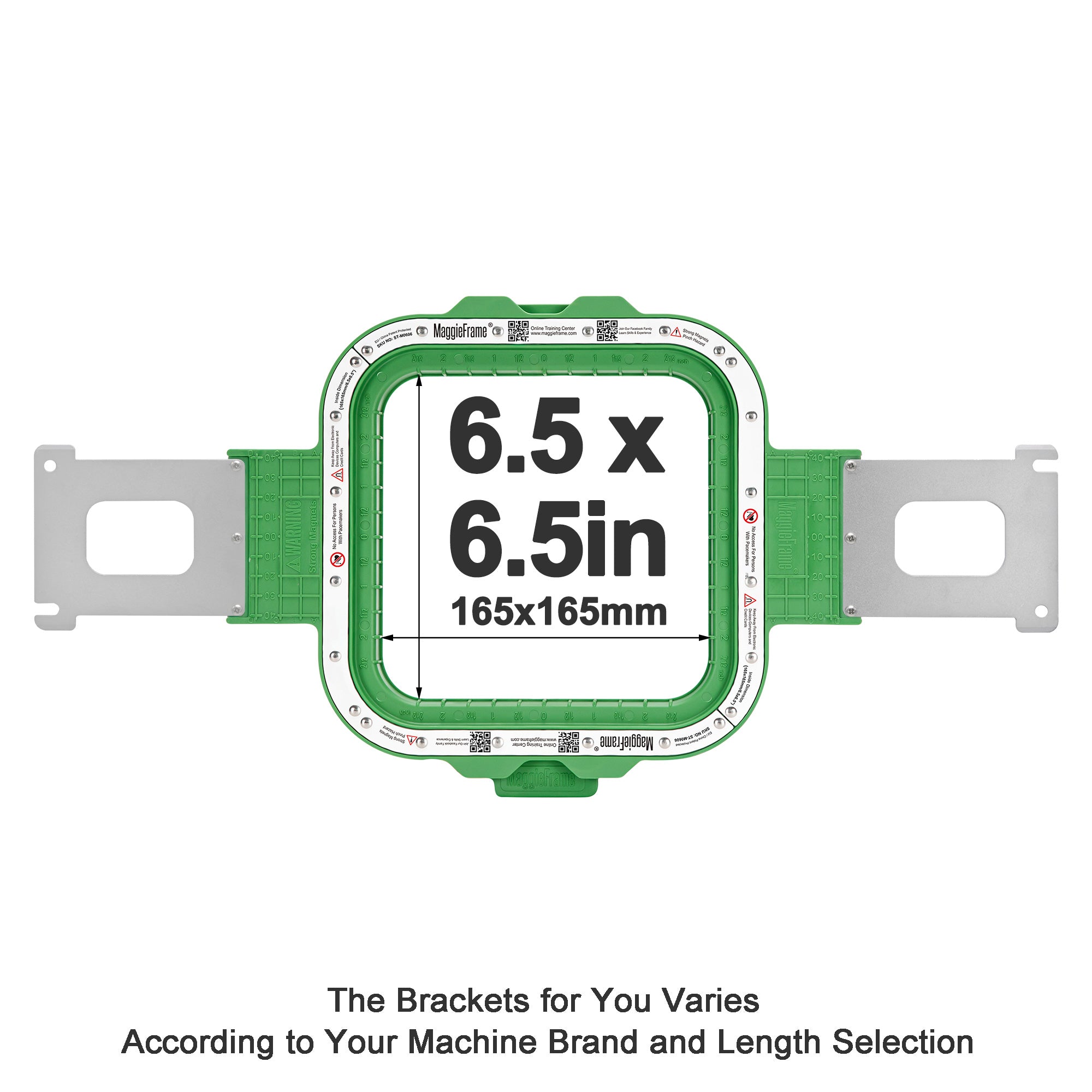 MaggieFrame 6.5x6.5 in (165x165mm) magnetic embroidery hoop for Baby lock，Brother PR,Ricoma EM1010