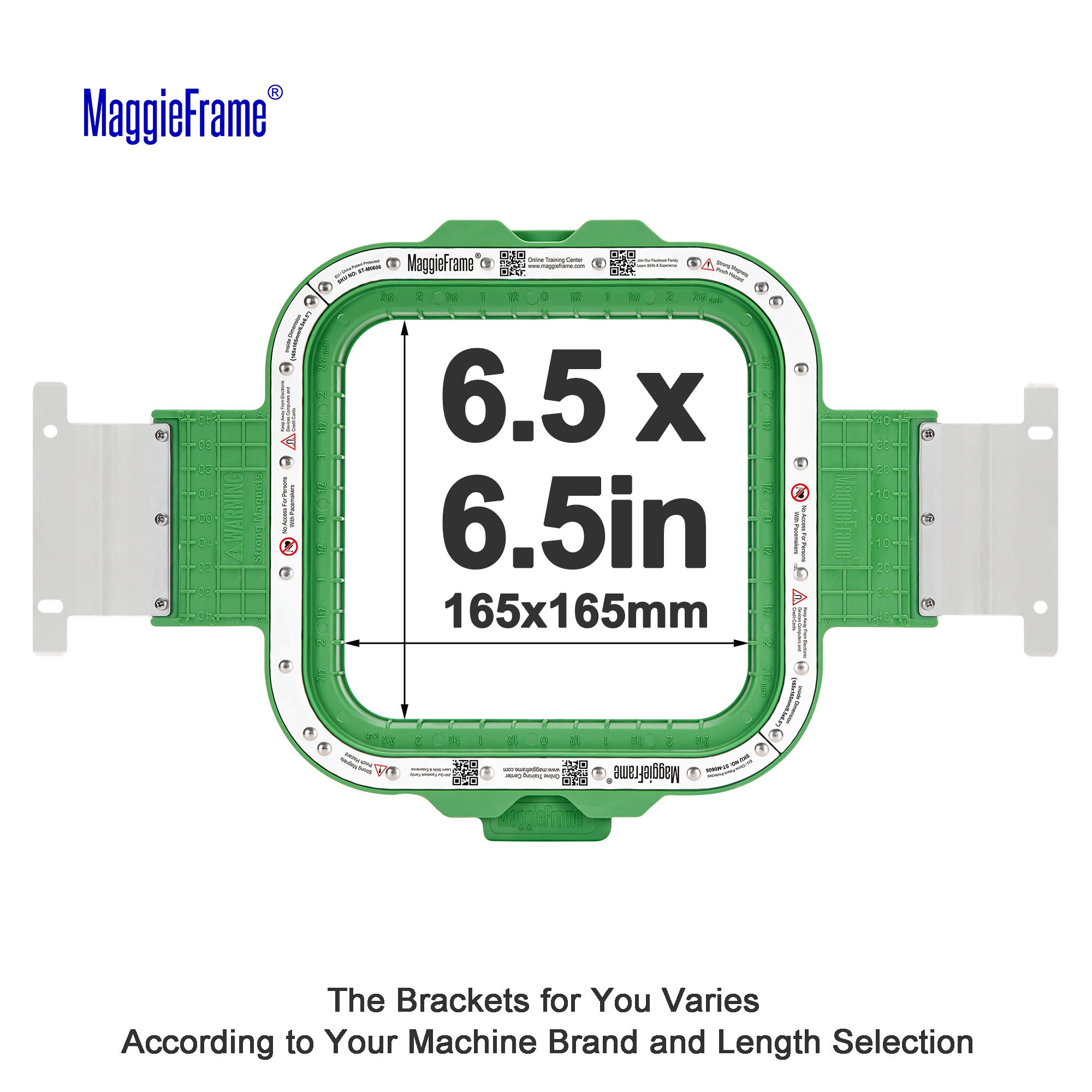 MaggieFrame 6.5x6.5in (165x165mm) magnetic embroidery hoop for Barudan