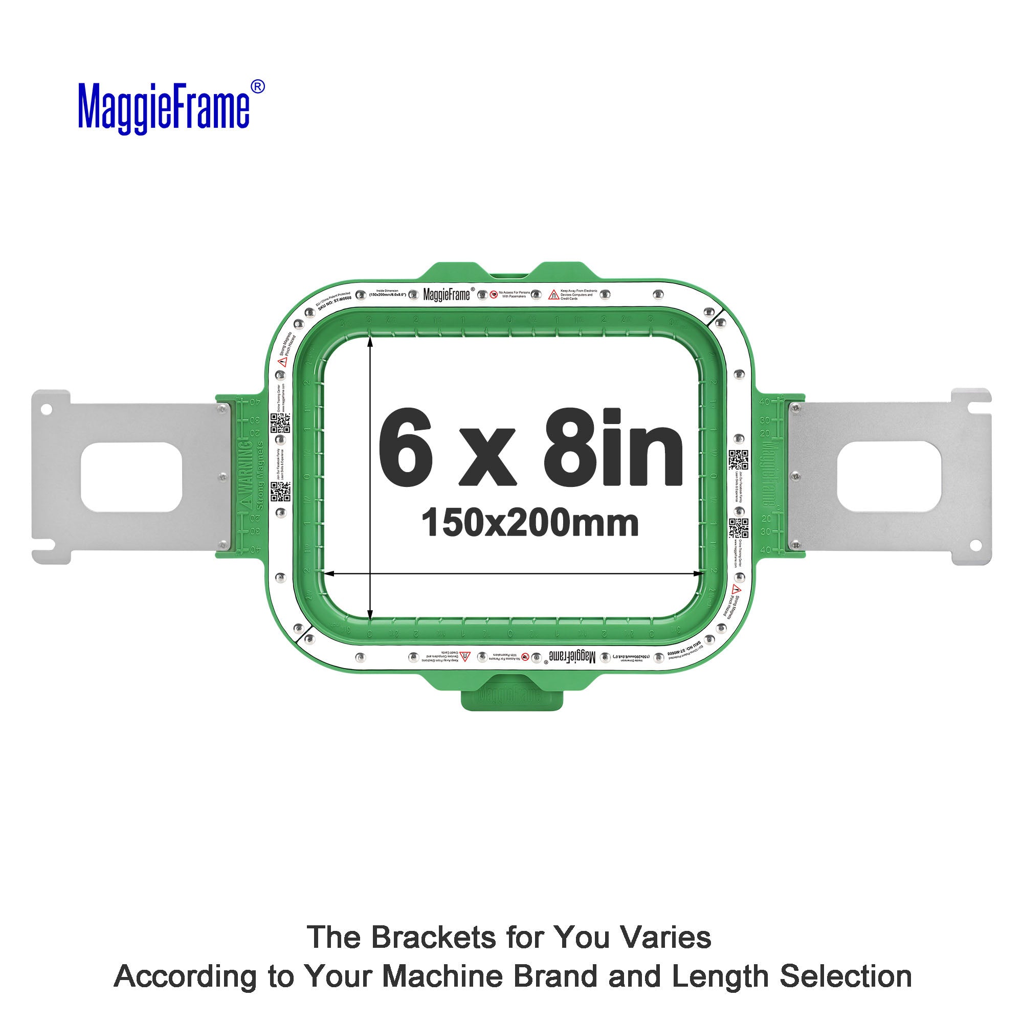 MaggieFrame 6x8 in (150x200mm) magnetic embroidery hoop for Baby lock，Brother PR,Ricoma EM1010