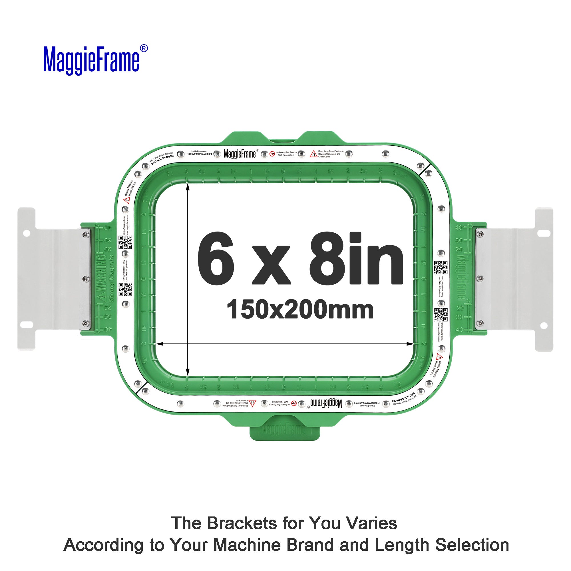 MaggieFrame 6x8in (150x200mm) magnetic embroidery hoop for Barudan