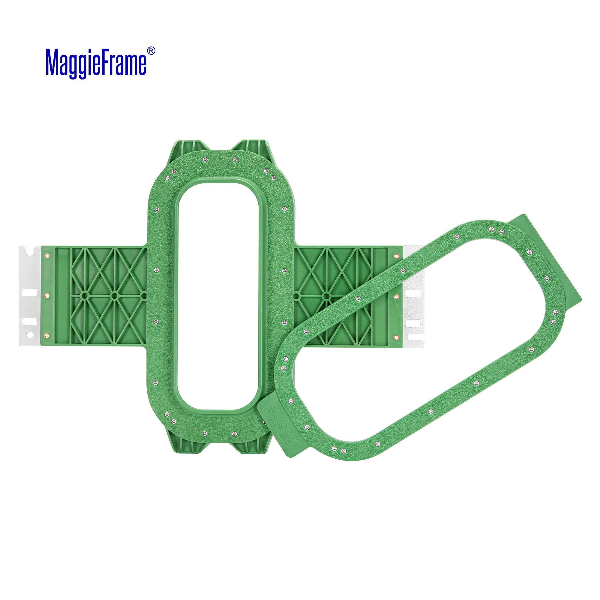 MaggieFrame 7.6x2.7 in (195x70mm) magnetic embroidery hoop – Unfolded view