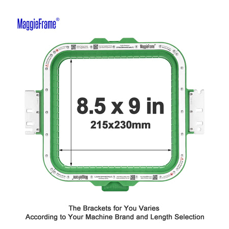 MaggieFrame 8.5x9 in (215x230mm) magnetic embroidery hoop – size chart