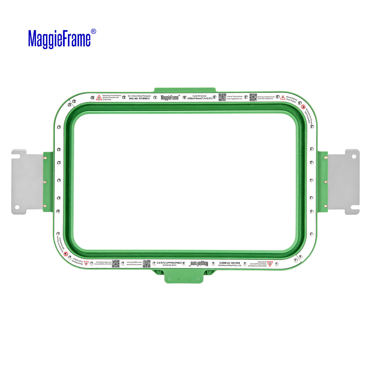MaggieFrame 7.7x12.5 in (195x315mm) magnetic embroidery hoop for Baby lock，Brother PR,Ricoma EM1010-BACK
