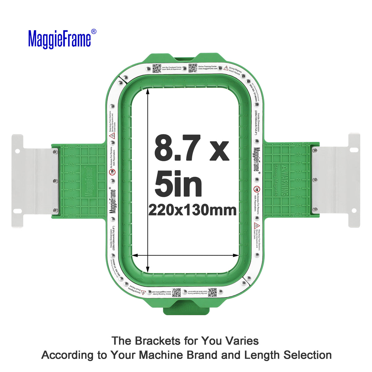 MaggieFrame 8.7x5in (220x130mm) magnetic embroidery hoop for Barudan