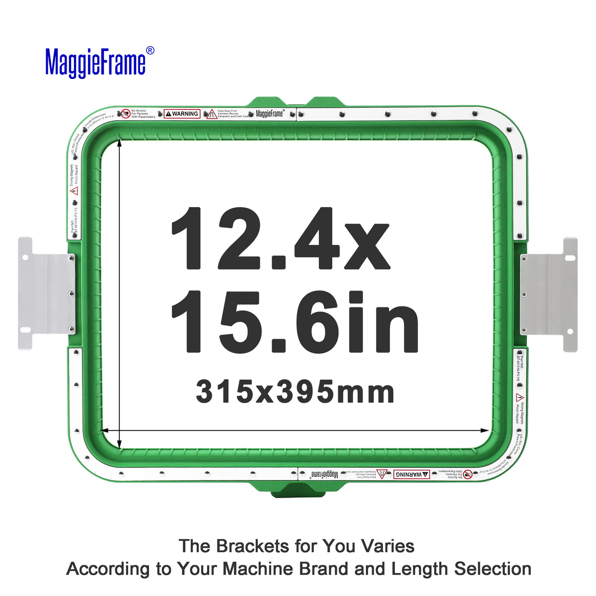 MaggieFrame 12.4x15.6in (315x395mm) magnetic embroidery hoop for Barudan