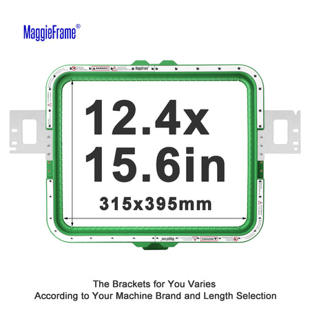MaggieFrame 12.4x15.6 in (315x395mm) magnetic embroidery hoop – size chart