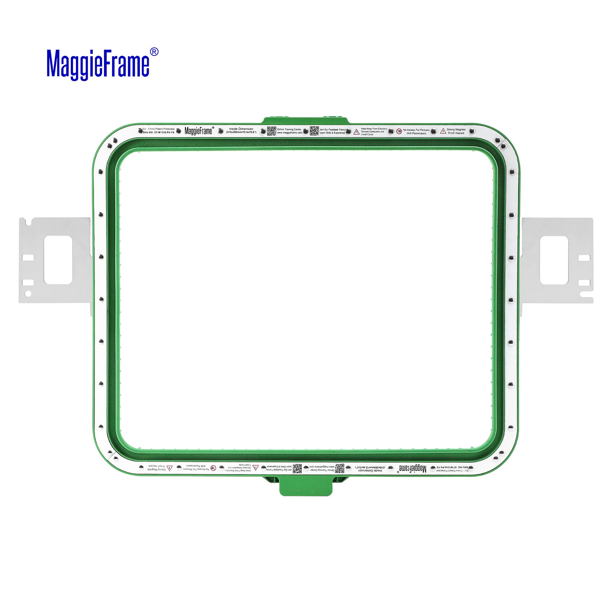 MaggieFrame 12.4x15.6 in (315x395mm) magnetic embroidery hoop – back chart