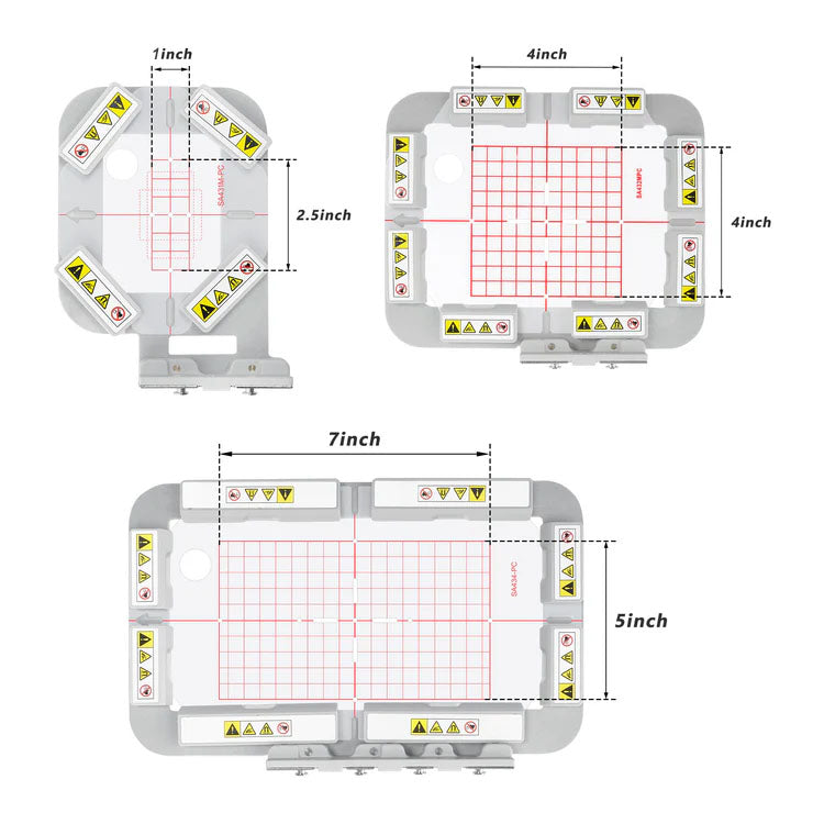 Magnetic Hoop Set for Brother SE600, SE625, PE535, SE700, and Babylock Verve, Metal Magnet Embroidery Machine Sash Frames (Square magnet block)