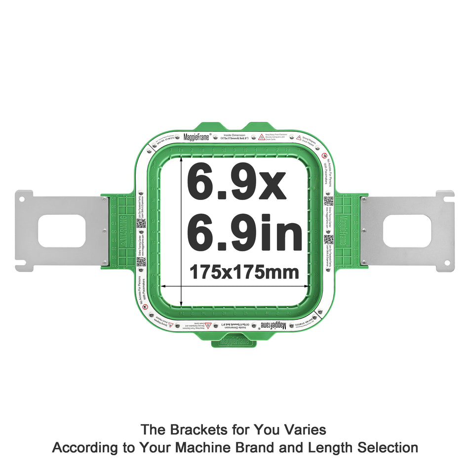 MaggieFrame 6.9x6.9 in (175x175mm) magnetic embroidery hoop for Baby lock，Brother PR,Ricoma EM1010