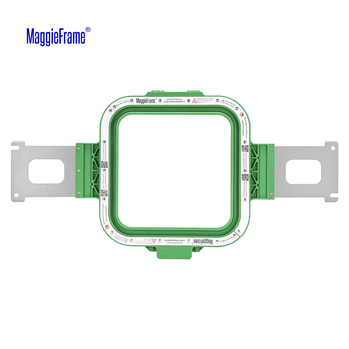 MaggieFrame 6.9x6.9 in (175x175mm) magnetic embroidery hoop for Baby lock，Brother PR,Ricoma EM1010-black