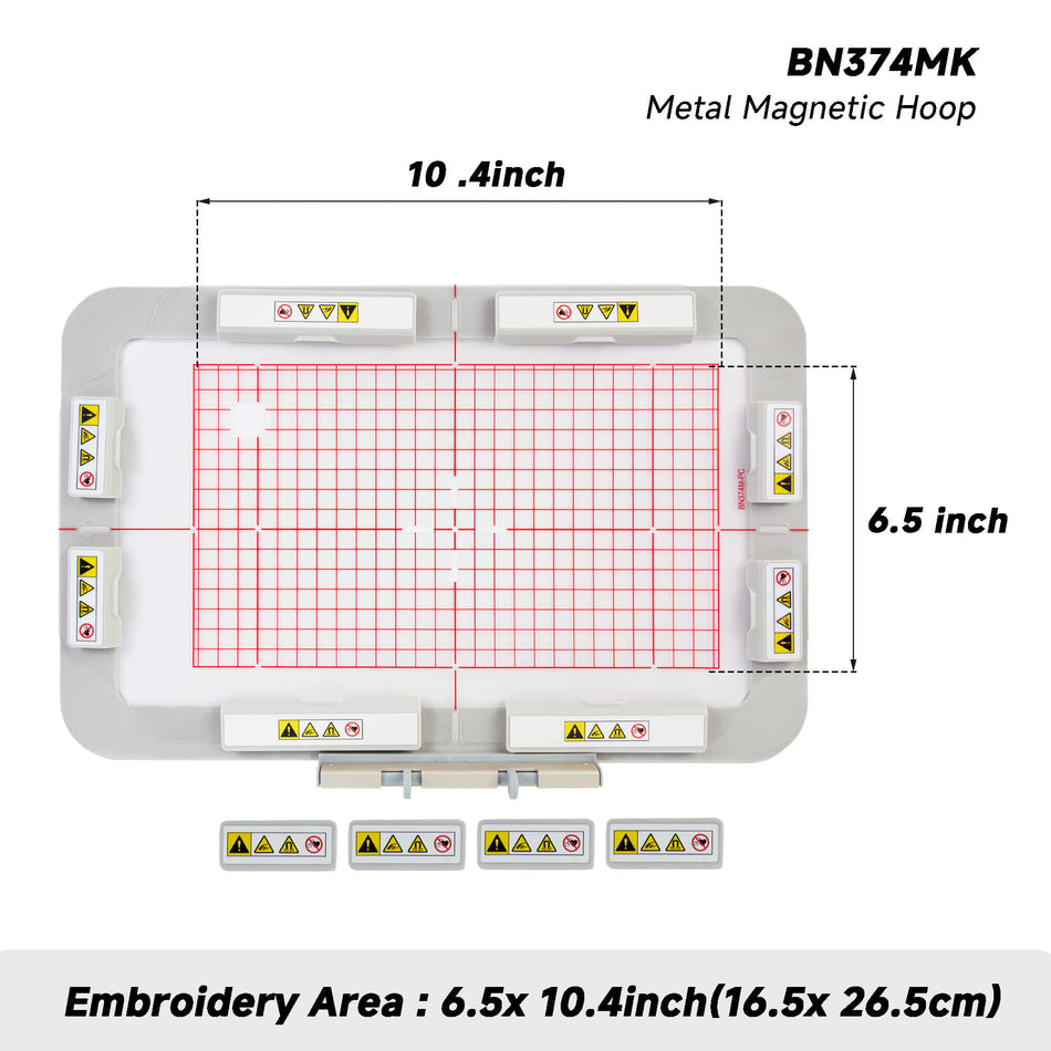 6.5"x10.4" (165x265mm)  Magnetic Embroidery Hoop for Bernina 990/ 880 / 880 PLUS / 830 Embroidery Machine with Long Magnets