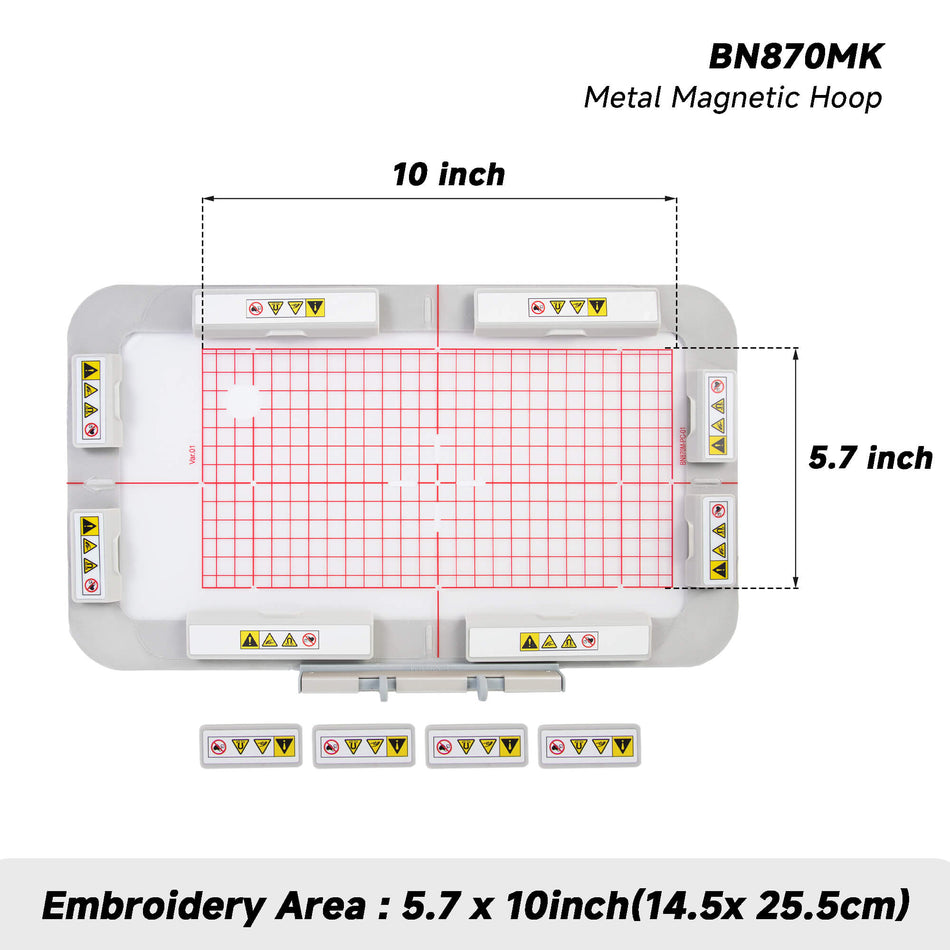 Magnetic Embroidery Hoop for Bernina 990/ 880 / 880 PLUS / 830/ aurora 450 / aurora 440 QE / aurora 430 Embroidery Machine with Long Magnets