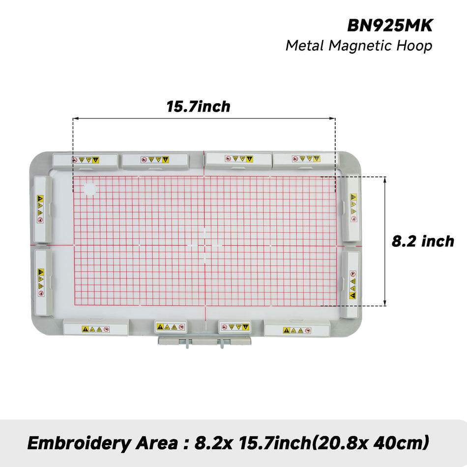 8.2"x15.7" (208x400mm) Magnetic Embroidery Hoop for Bernina 990/ 880 / 880 PLUS / 830/790 / 790 PLUS / 790 PRO / 770 QE / 770 QE PLUS Embroidery Machine with Long Magnets