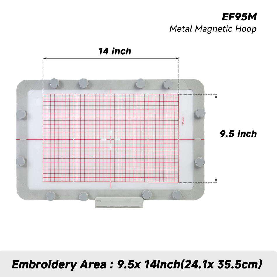 9.5"x14" (241x355mm) Magnetic Embroidery Hoop for Brother BP3700 / BP3600 /CX1E/XE2 / XE1/XJ2 / XJ1/XV8550D / XV8500D  Embroidery Machine
