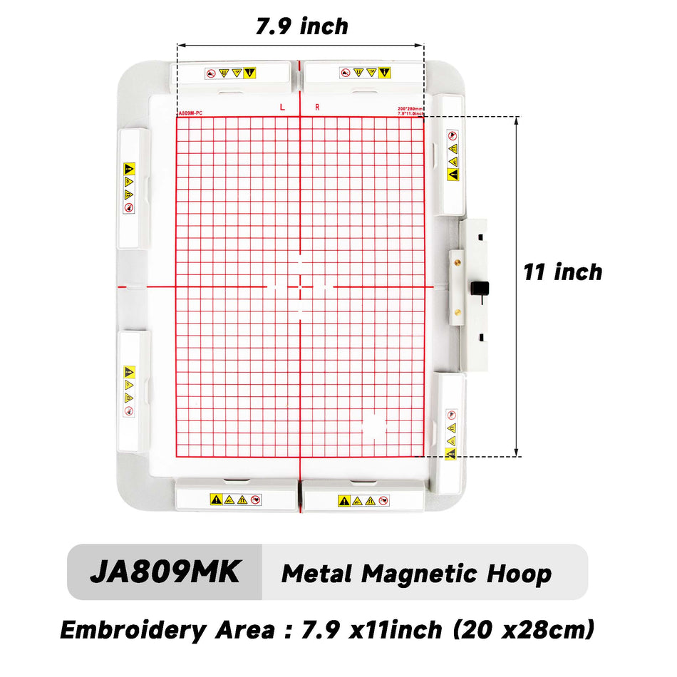 Magnetic Hoop for Janome Memory Craft MC550E, MC500E, Elna Expressive 830, Metal Magnet Embroidery Machine Sash Frames