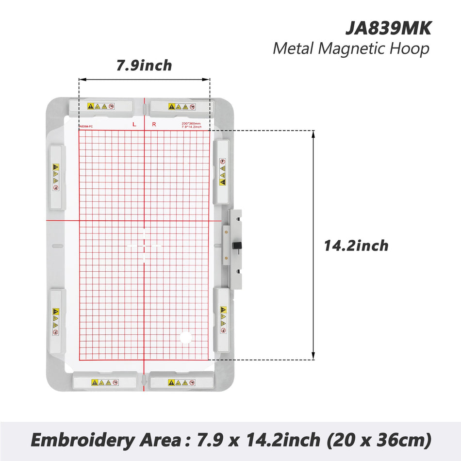 7.9"x14.2" (200x360mm) RE36B Magnetic Embroidery Hoop for Janome 550E Embroidery Machine with Long Magnets  #864839008