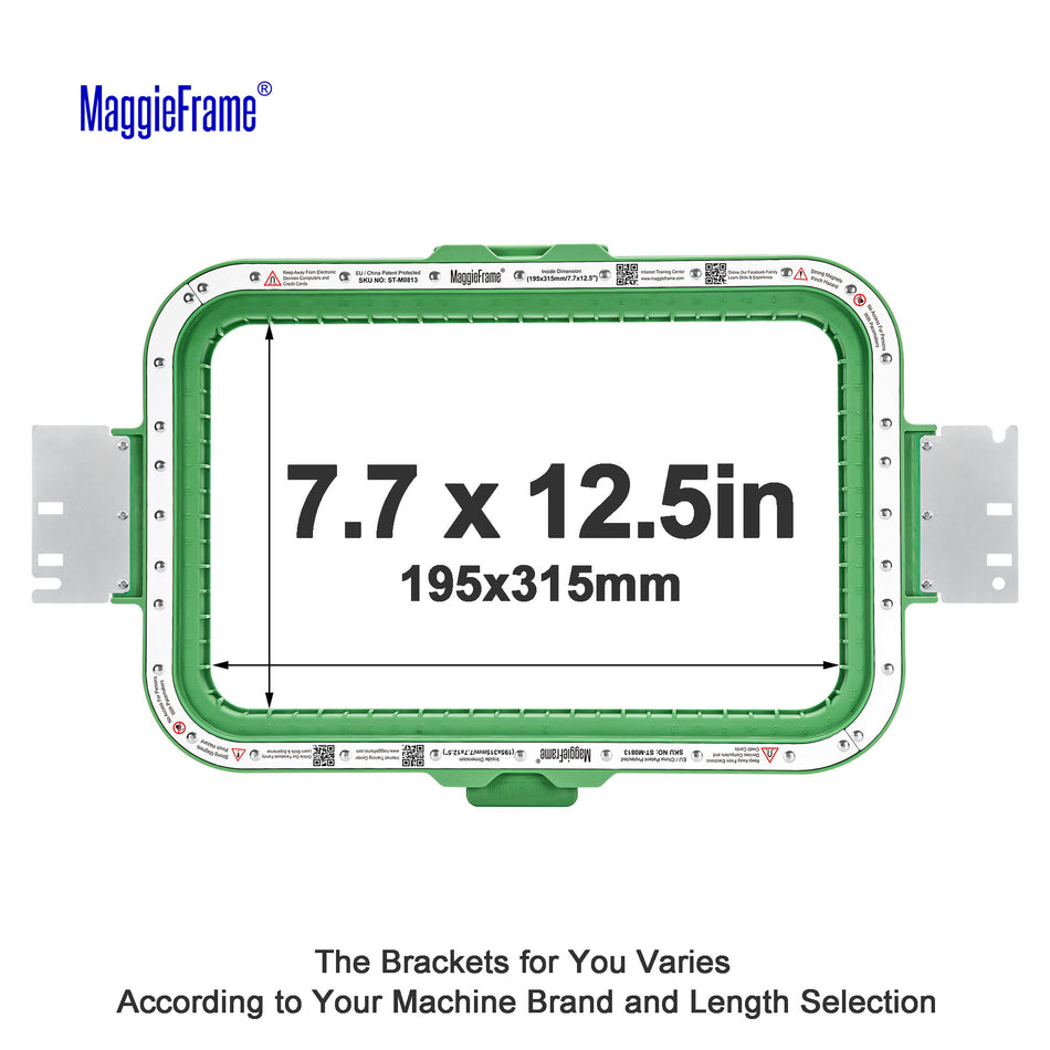 MaggieFrame Magnetic Hoop 7.7"x12.8" | 195x320mm for Ricoma