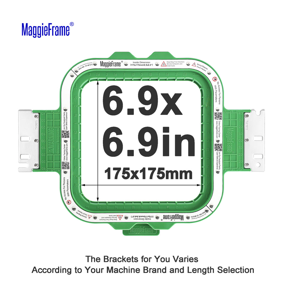 MaggieFrame Magnetic Hoop 6.9" | 175x175mm for Ricoma