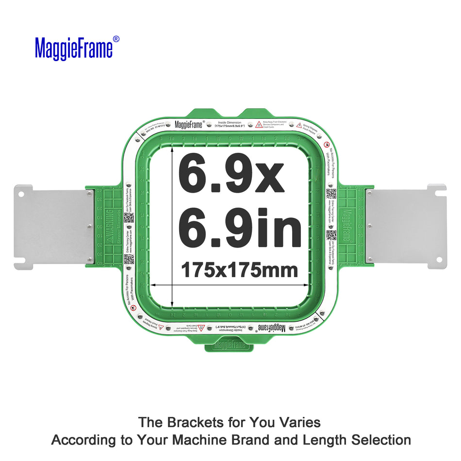 MaggieFrame Magnetic Hoop 6.9" | 175x175mm for Brother PRS100 VR