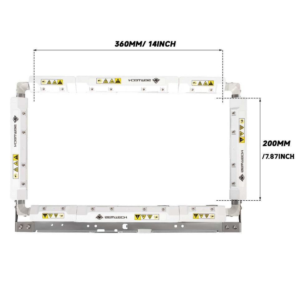 PRMS360 Magnetic Sash Frame (200×360mm / 8×14”)—Magnetic Embroidery Hoop for Sewtech SC-1501 ST-1201