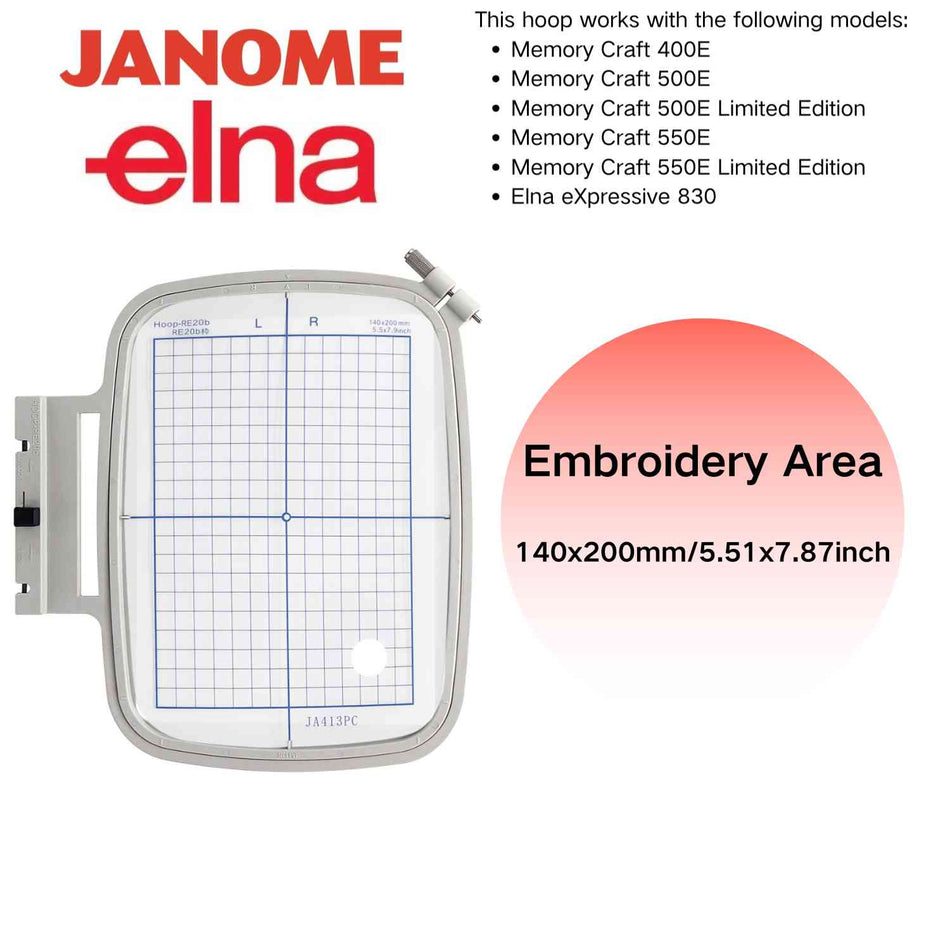 Plastic Embroidery Hoop Frame for Janome MC 500E 400E 550E etc. Elna Expressive 830 830L Embroidery Machine