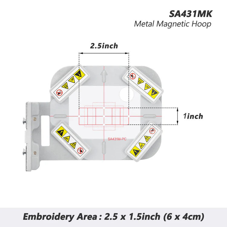 Magnetic Hoop Set for Brother SE600, SE625, PE535, SE700, and Babylock Verve, Metal Magnet Embroidery Machine Sash Frames (Square magnet block)